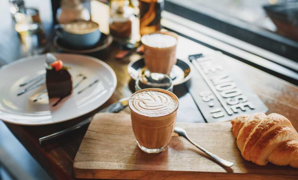 Coffee on a table.