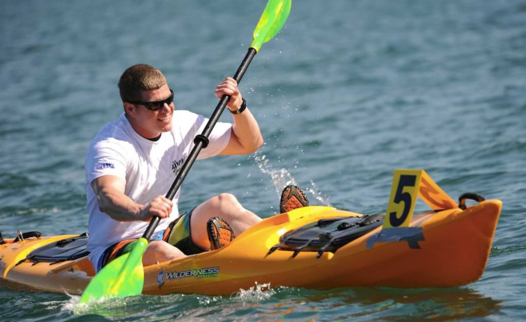 Man in kayak.